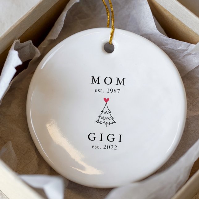 Décoration En Céramique Maman | Gigi Year Est. Noël (Créateur téléchargé)