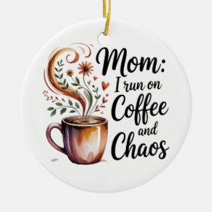 Décoration En Céramique Maman, je fonctionne au café et au chaos