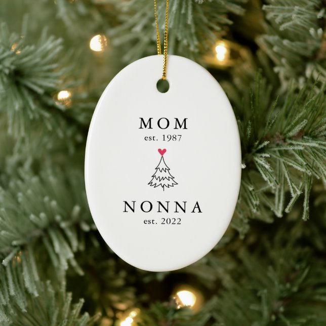 Décoration En Céramique Maman | Nonna Year Est. Noël (Arbre)