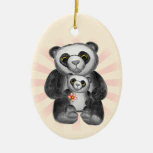Décoration En Céramique Maman Panda Amour Ours
