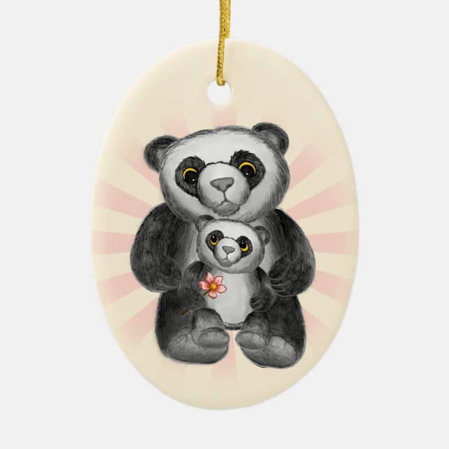 Décoration En Céramique Maman Panda Amour Ours (Devant)