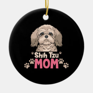 Décoration En Céramique Maman Shih Tzu