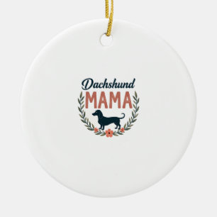 Décoration En Céramique Maman teckel vintage amoureux des chiens floraux v