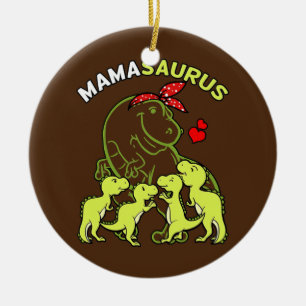 Décoration En Céramique Mamasaurus Mama De 4 Enfants Maman Dinosaure Bébé
