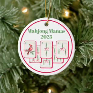 Décoration En Céramique Mamies Mahjong Tuiles de Noël Bam Mahjong