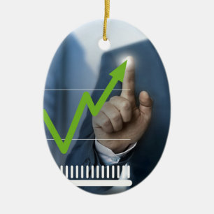 Décoration En Céramique Man showing stock price touchscreen concept
