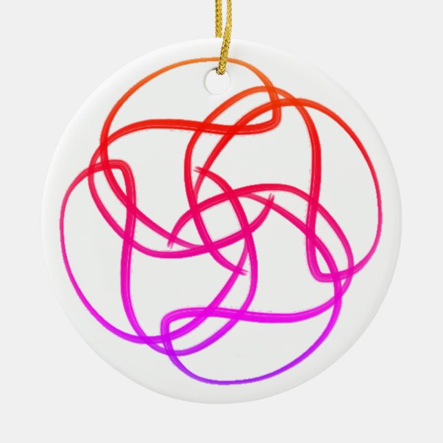 Décoration En Céramique Mandala Atom Rose #12 (Devant)