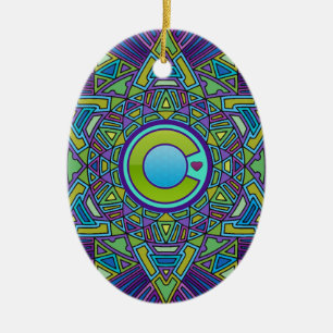 Décoration En Céramique Mandala CO Love Flower of Life Purple Colorado