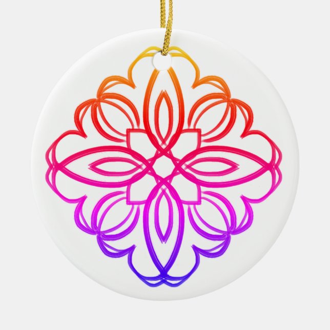 Décoration En Céramique Mandala en diamant rose #6 (Devant)