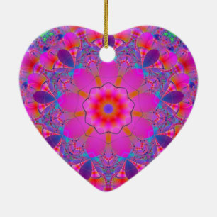 Décoration En Céramique Mandala Fleur Rose