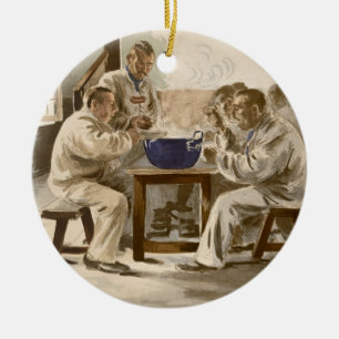 Décoration En Céramique Mangeant de la soupe aux casernes, de 'L'Estampe