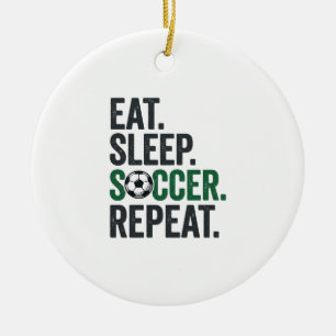 Décoration En Céramique Manger Dormir Football Répéter Design T-Shirt Vint