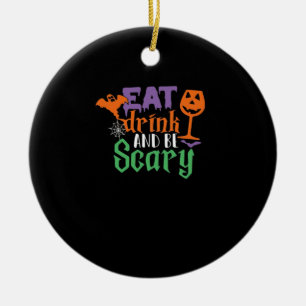 Décoration En Céramique Mangez Boire Et Soyez Effrayant Halloween Classiqu