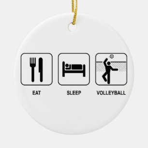 Décoration En Céramique Mangez l'ornement de volleyball de sommeil