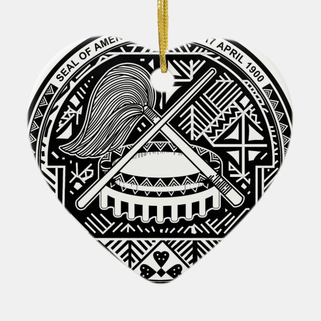 Décoration En Céramique Manteau des Samoa américaines des bras (Devant)