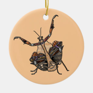 Décoration En Céramique Mantis à feuilles mortes