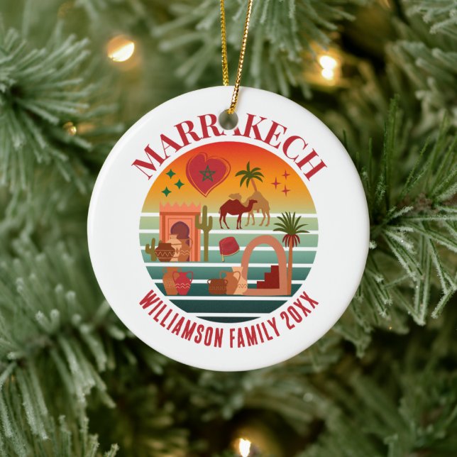 Décoration En Céramique MARAKKESH Maroc Famille Vacances Souvenir (Arbre)