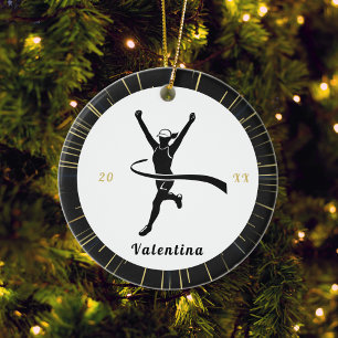 Décoration En Céramique Marathon moderne Nom du coureur et année de course