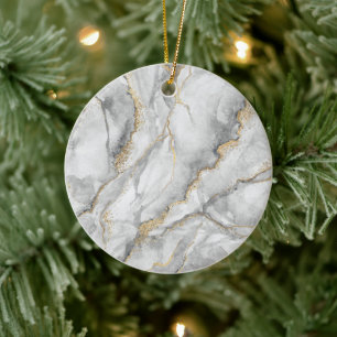 Décoration En Céramique Marbre d'argent blanc or assez
