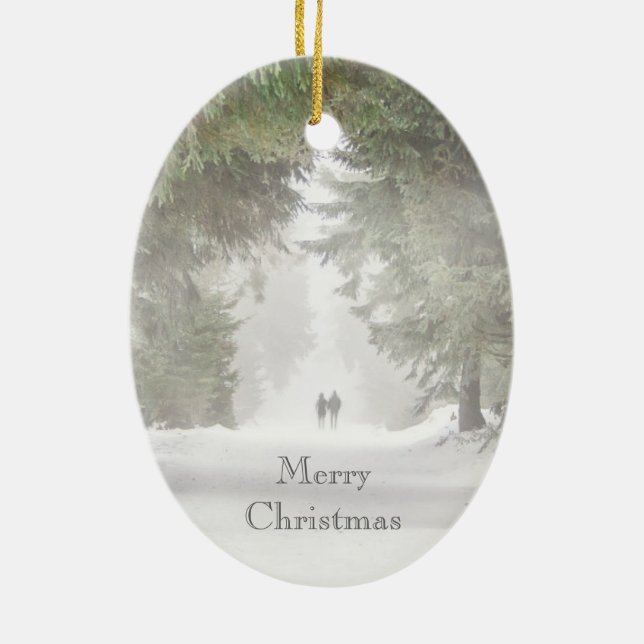 Décoration En Céramique Marche dans la neige (Dos)