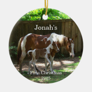Décoration En Céramique Mare & Foal Baby's First Christmas Ornament