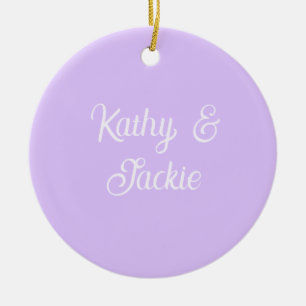 Décoration En Céramique Mariage couple rétro pastel violet nom stylé na