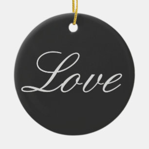 Décoration En Céramique Mariage d'amour Arrière - plan gris élégant