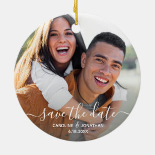 Décoration En Céramique Mariage Enregistrer la date Photo Jolie Calligraph