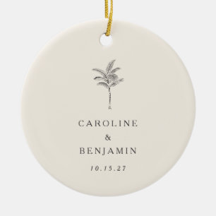 Décoration En Céramique Mariage personnalisé minimaliste Ecru Palm Tree Li