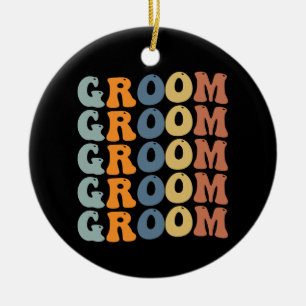 Décoration En Céramique Mariée et marié en train de se préparer pour le ma