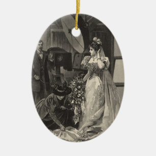 Décoration En Céramique Mariée Vintage, Portrait de Mariée avec Photograph