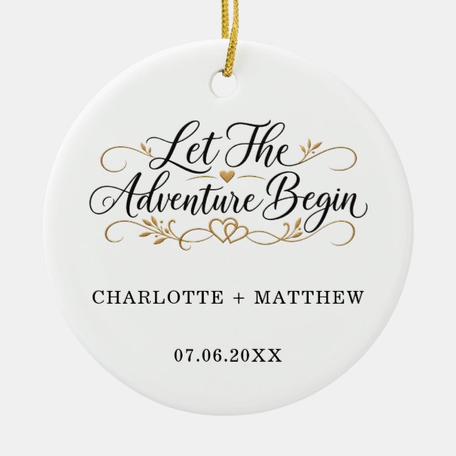 Décoration En Céramique Mariés : Que l'Aventure Commence (Devant)