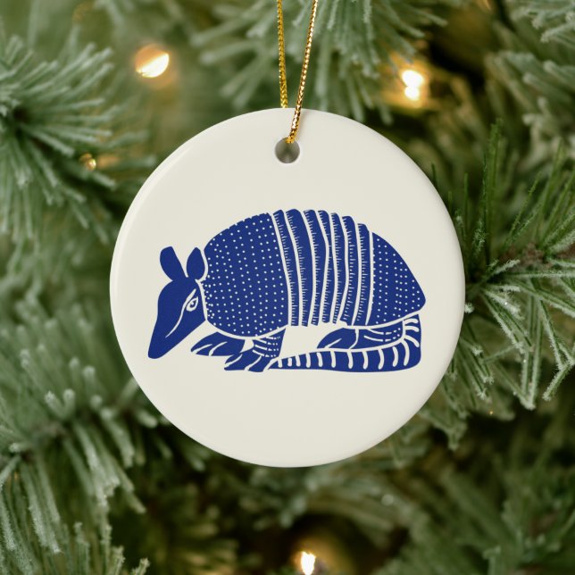 Décoration En Céramique Marine Bleu Armadillo Personnalisé (Arbre)