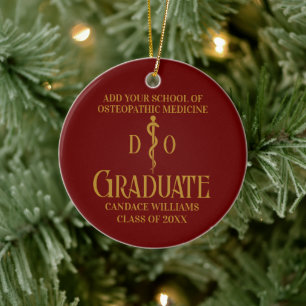 Décoration En Céramique Maroon Gold Ostéopathic Médicale School Graduation