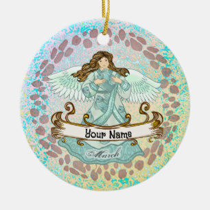 Décoration En Céramique Mars Anniversaire Ange anniversaire personnalisés 