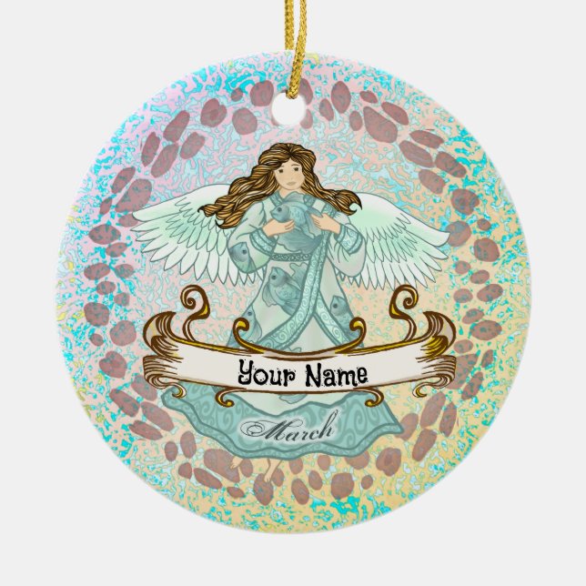 Décoration En Céramique Mars Anniversaire Ange anniversaire personnalisés  (Devant)