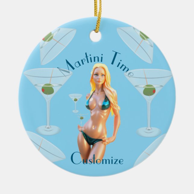 Décoration En Céramique Martini time Bikini Babe Thunder_Cove  (Devant)