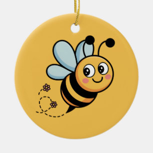 Décoration En Céramique Mascotte d'abeille enfantine avec une traînée poin