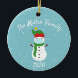 Décoration En Céramique Masque de visage de Noël personnalisé Snowman 2020<br><div class="desc">Ce design a été créé par art numérique et peut être personnalisé dans la zone fournie ou customisée en changeant la photo ou en ajoutant vos propres mots. Contactez-moi à l'adresse colorflowcreations@gmail.com si vous souhaitez que ce design soit disponible sur un autre produit. Achetez ma peinture acrylique abstraite originale à...</div>