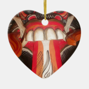 Décoration En Céramique Masque d'Halloween pour langue bizarre