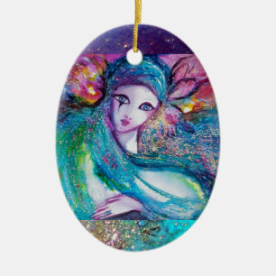 Décoration En Céramique MASQUE EN BLEU, Monogramme