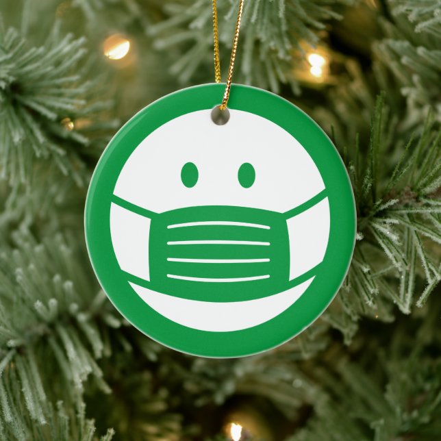 Décoration En Céramique Masque visage smily émoji icône arbre de Noël orne (Arbre)
