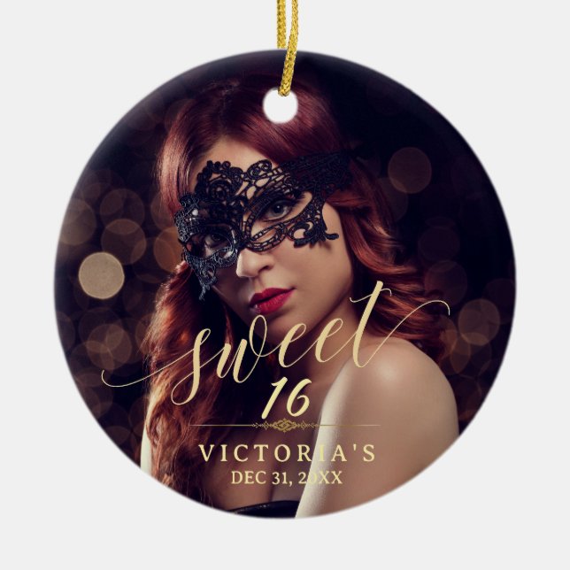Décoration En Céramique Masquerade Photo Sweet 16 (Devant)