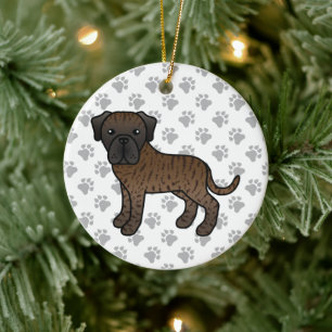 Décoration En Céramique Mastiff Anglais Bringé Chien de Dessin Animé Migno