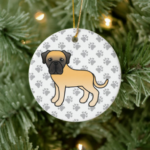 Décoration En Céramique Mastiff Anglais Fauve Chien de Dessin Animé Mignon