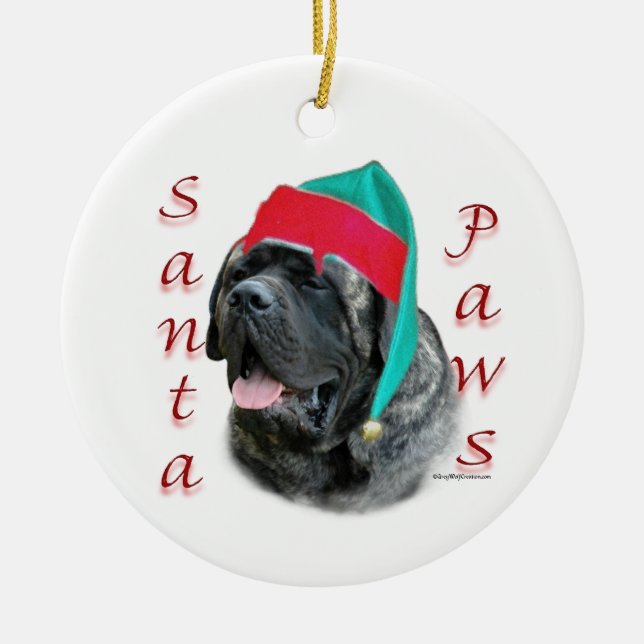 Décoration En Céramique Mastiff (broche) Père Noël Paws (Devant)