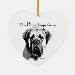 Décoration En Céramique Mastiff Joyeux visage