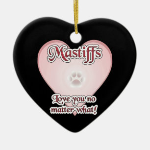 Décoration En Céramique Mastiff t'aime Ornament