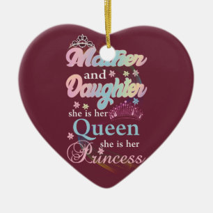 Décoration En Céramique Mather et sa fille, c'est sa reine,