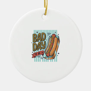 Décoration En Céramique Mauvaise Journée Hot Dog Retro Vector Conception d